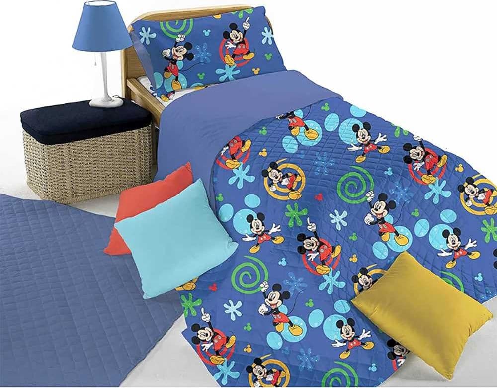 TRAPUNTINO COPRILETTO Trapuntato 1 Piazza MICKEY MOUSE TOPOLINO Cotone disney Hermet