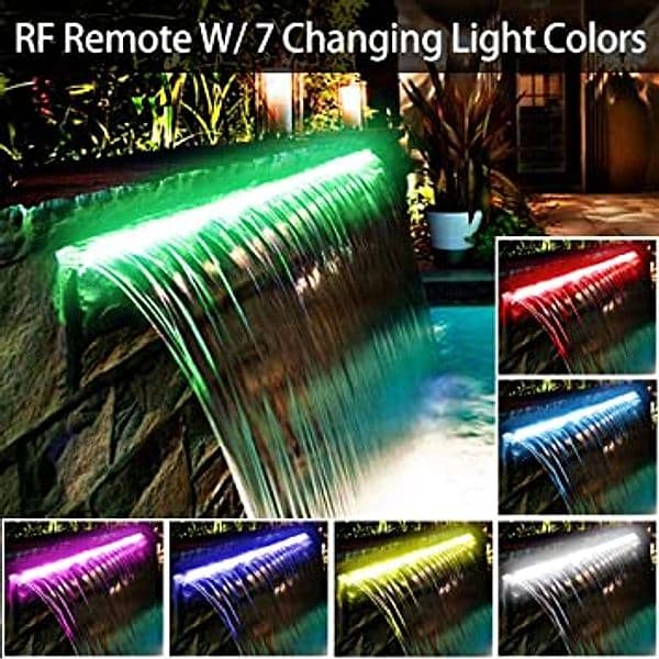 Cascata 7 Luci Led Colorate con Telecomando Acciaio Inox - 3
