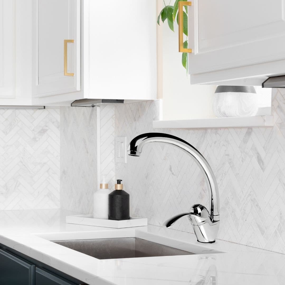 Rubinetto Miscelatore Per Lavabo Cucina Dublino In Ottone Cromato - 5