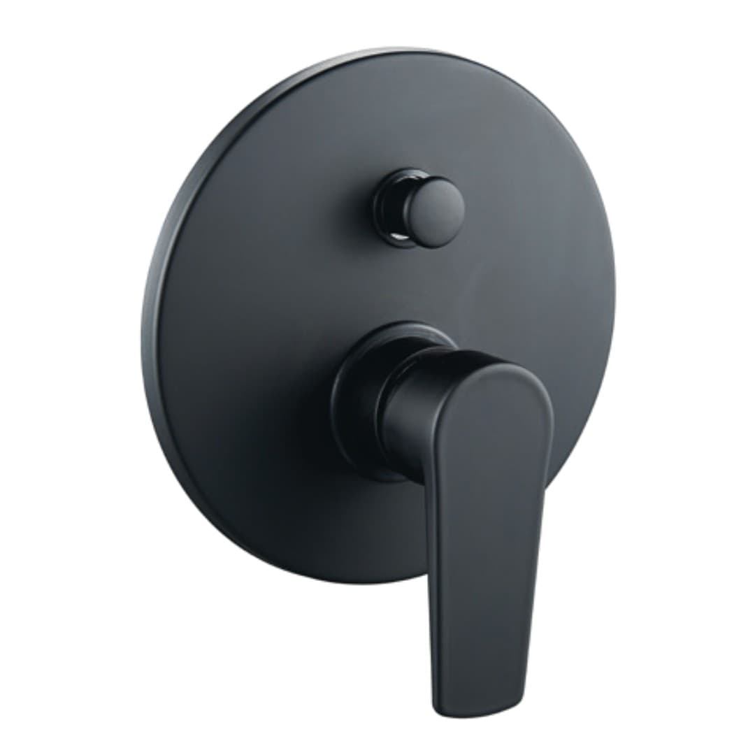 Miscelatore Doccia Parete Africa Incasso con Deviatore Ottone Colore Nero Opaco