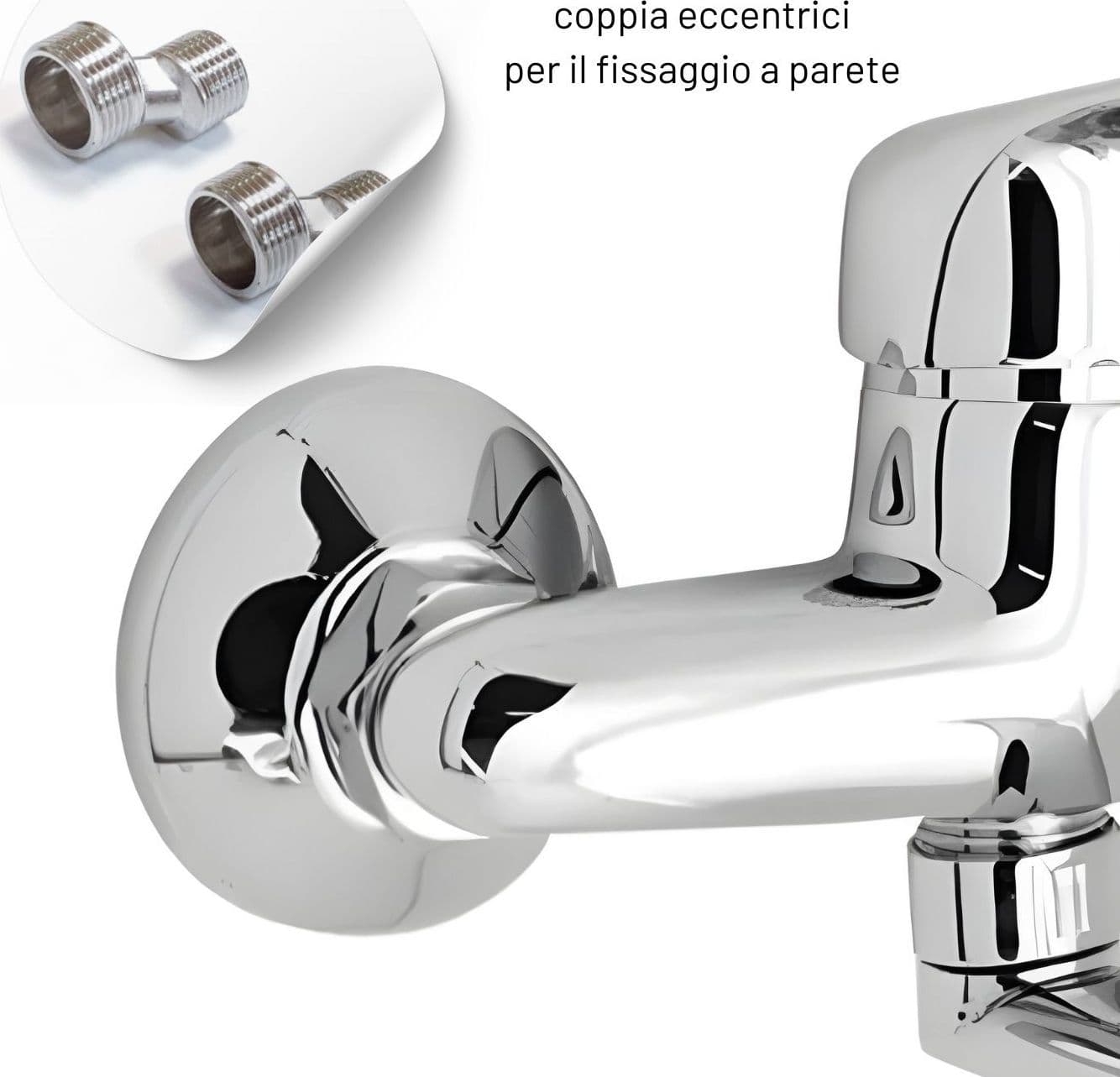 Miscelatore Rubinetto A Muro per Lavello Cucina Erogazione Orientabile - 6