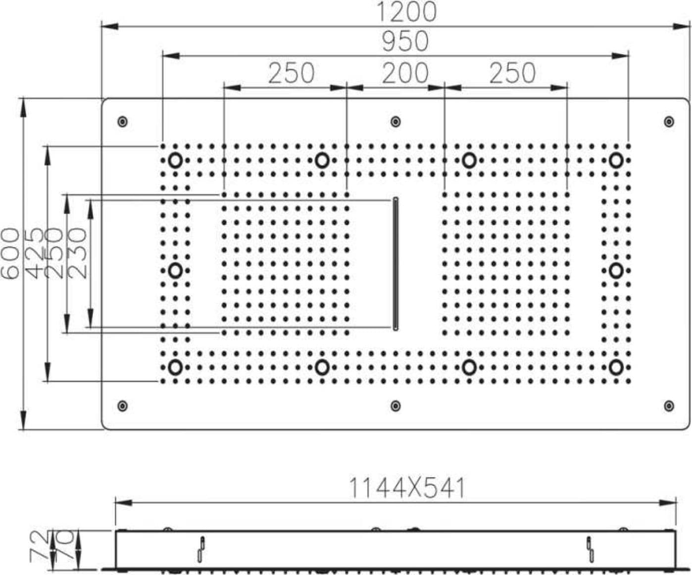 Soffione Doccia LED a Soffitto Installazione Da Incasso Con Cascata Acciaio Inox Rettangolare - 4