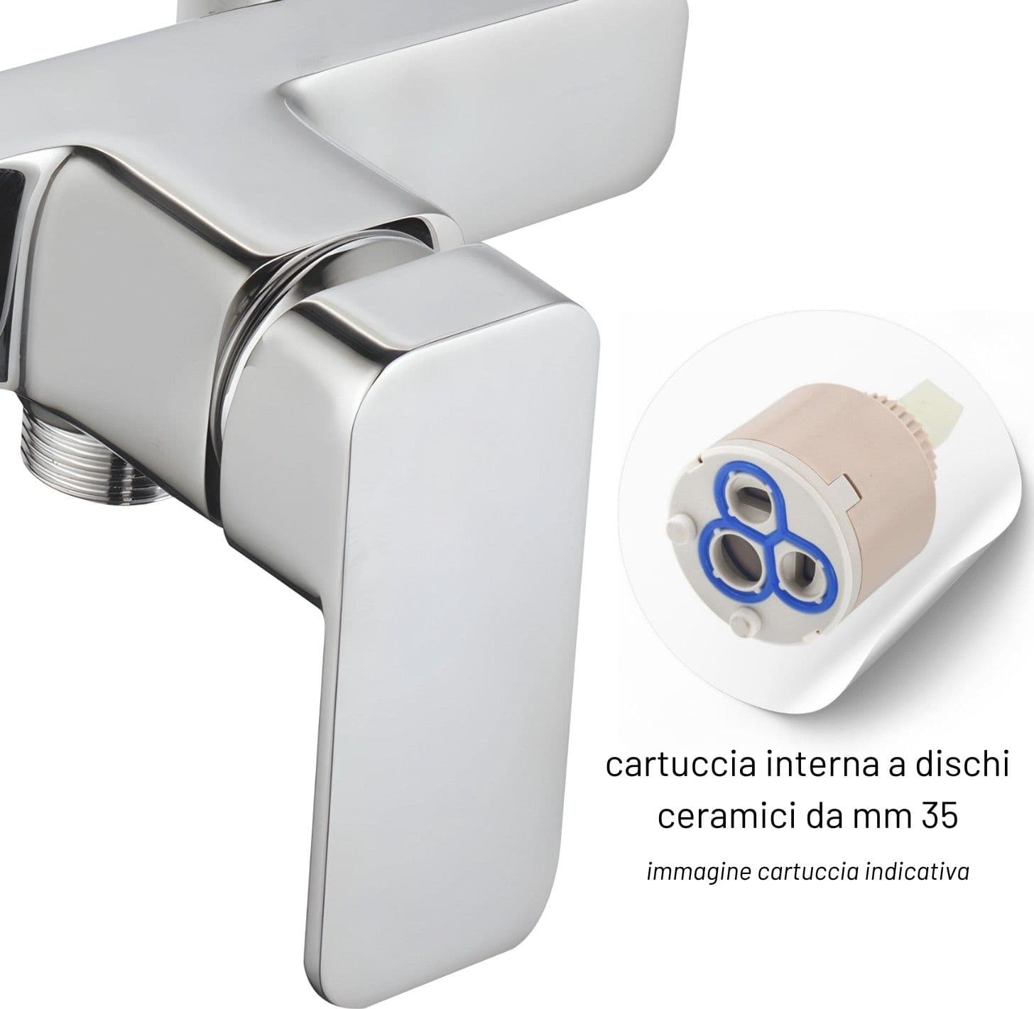 Miscelatore Esterno Doccia Francia Rubinetto Monocomando Cromato Ogomondo - 4