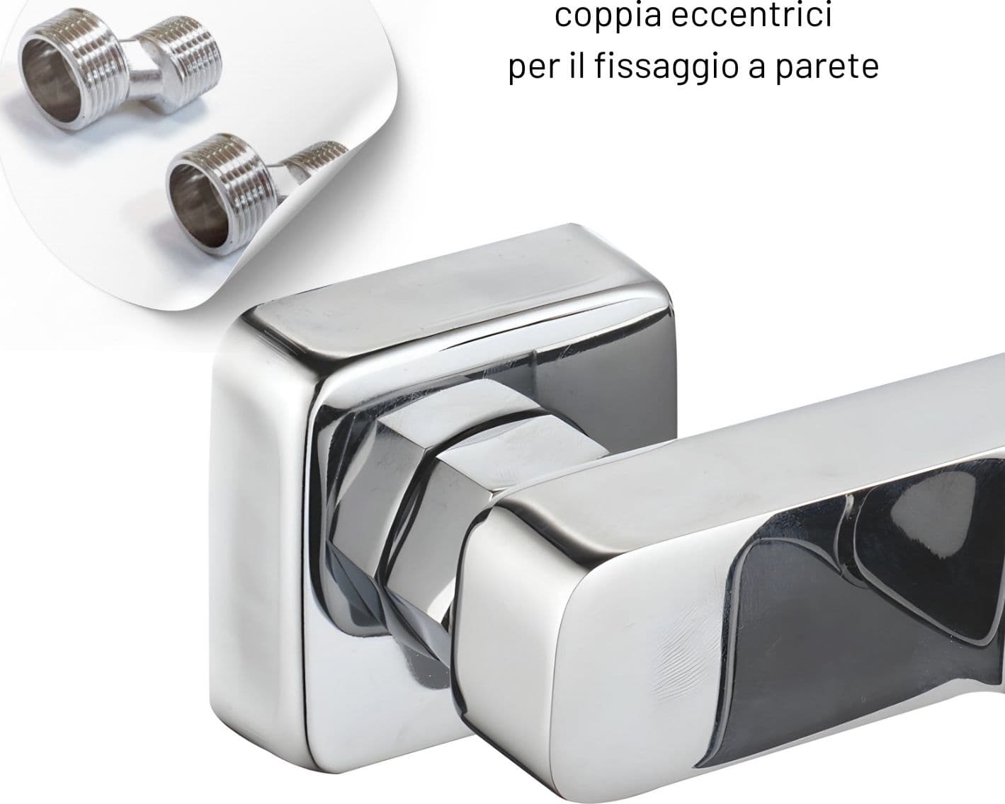 Miscelatore Esterno Vasca Francia Con Deviatore Rubinetto Monocomando Cromato Ogomondo - 5