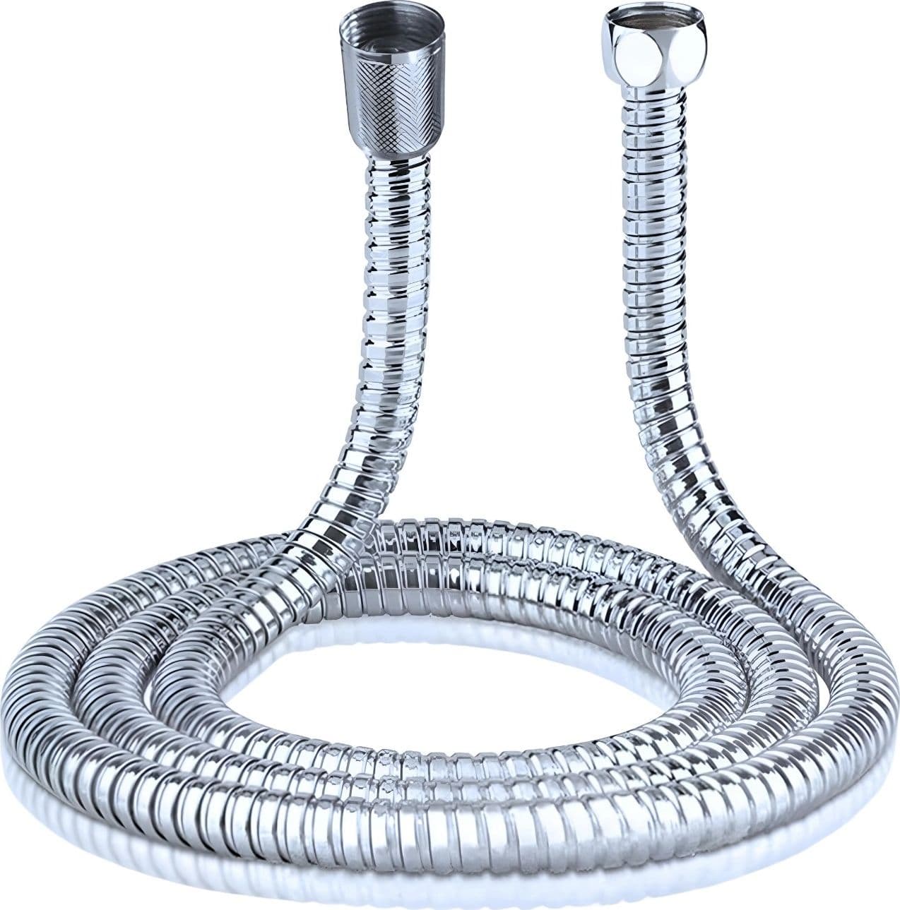 Doccetta 5 Funzioni Multigetto Anticalcare Abs Cromato + Tubo Flessibile  Acciaio Inox Estensibile cm 150 Doccia - 2