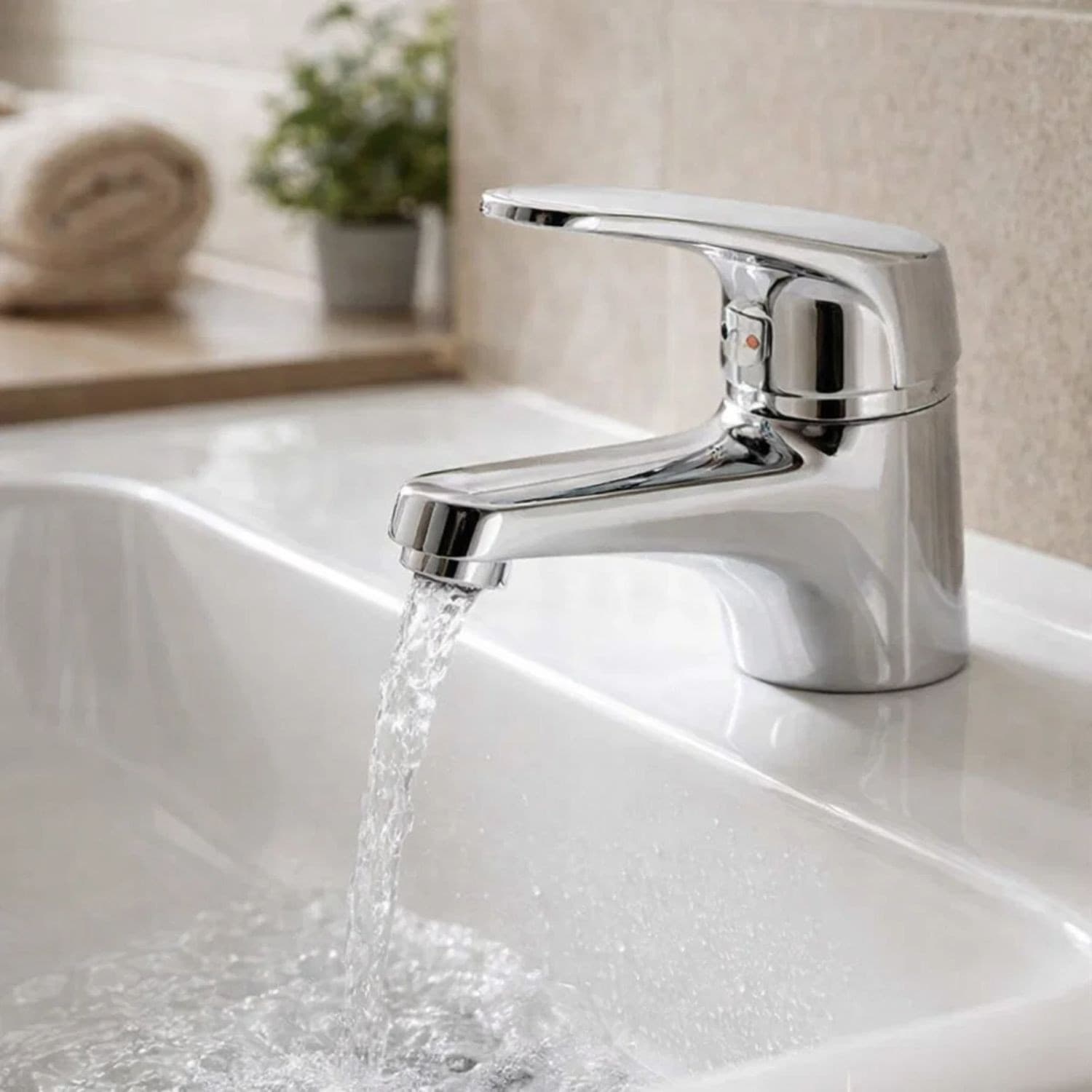 Miscelatore Rubinetto Europa per Lavabo in Ottone Colore Cromato con Piletta - 4