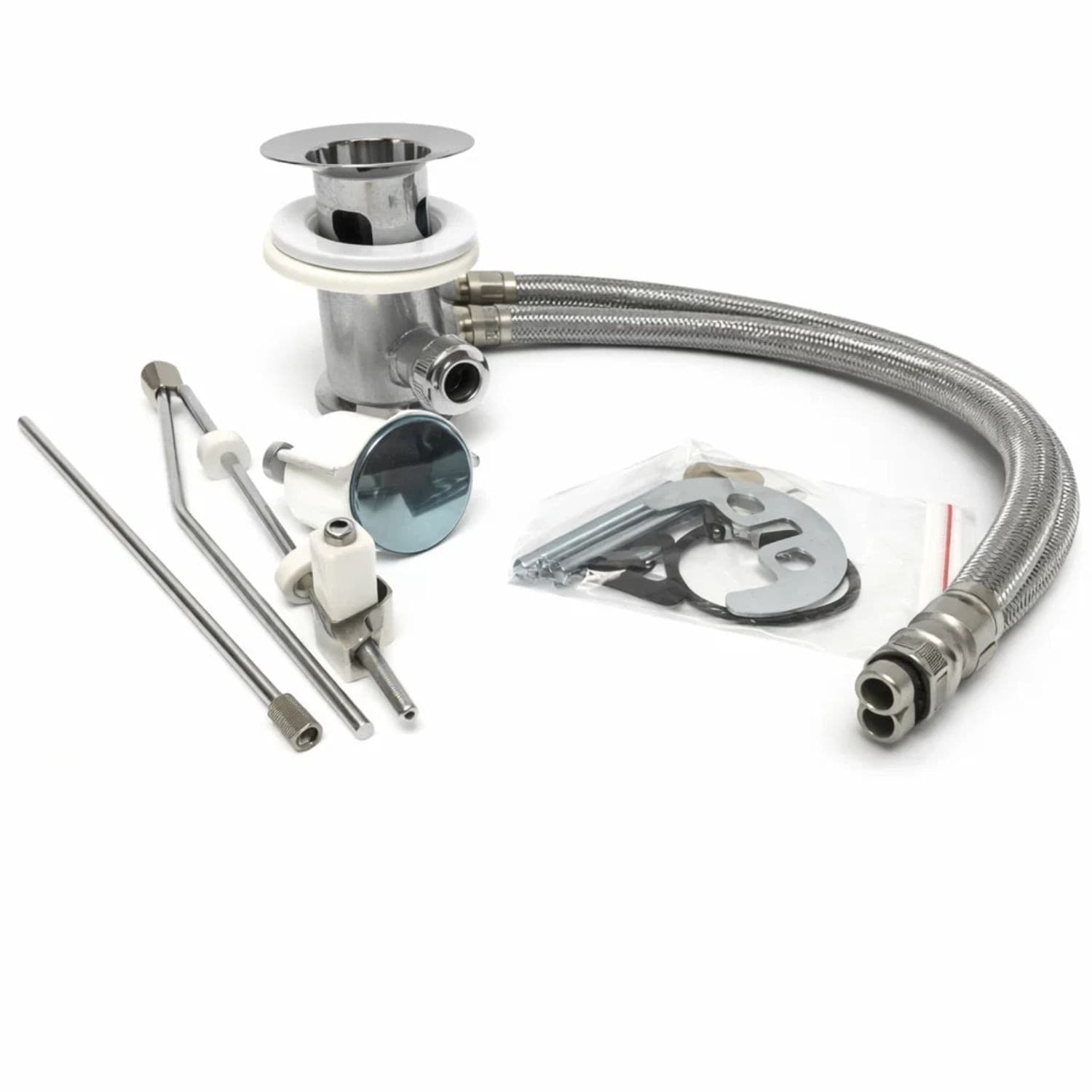 Miscelatore Rubinetto Europa per Lavabo in Ottone Colore Cromato con Piletta - 5