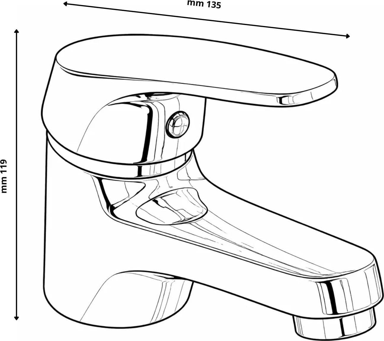 Miscelatore Rubinetto Europa per Lavabo in Ottone Colore Cromato con Piletta - 6