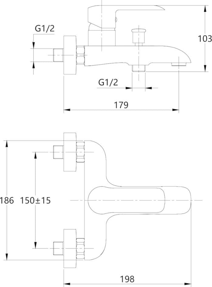 Tris Rubinetti Miscelatori Bidet Lavabo Esterno Vasca Linea America Cromata - 4