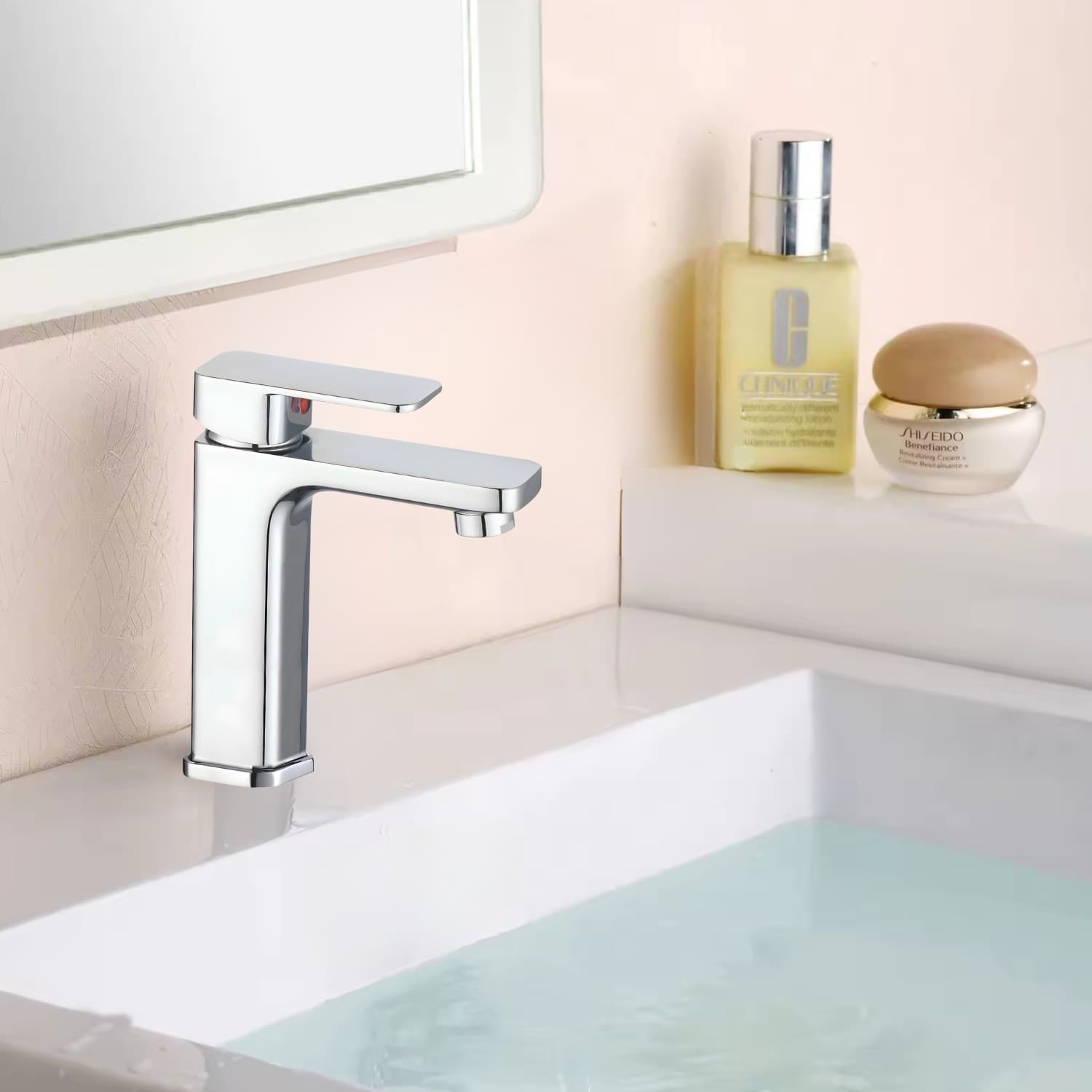 Miscelatore Rubinetto Lavabo Appoggio Bocca Alta Francia Cromato Bagno Casa Ogomondo - 5