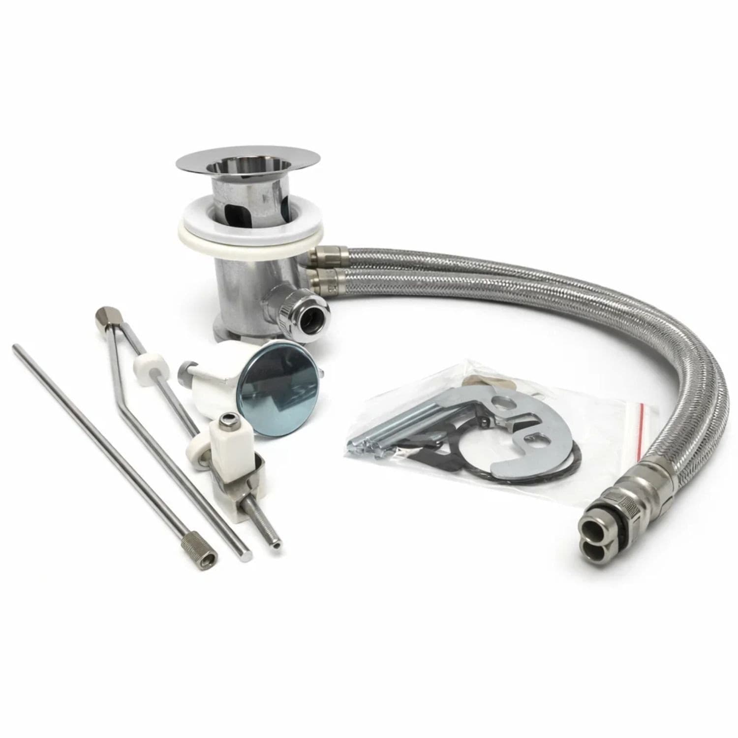 Miscelatore Rubinetto Europa per Bidet in Ottone Colore Cromato con Piletta - 5