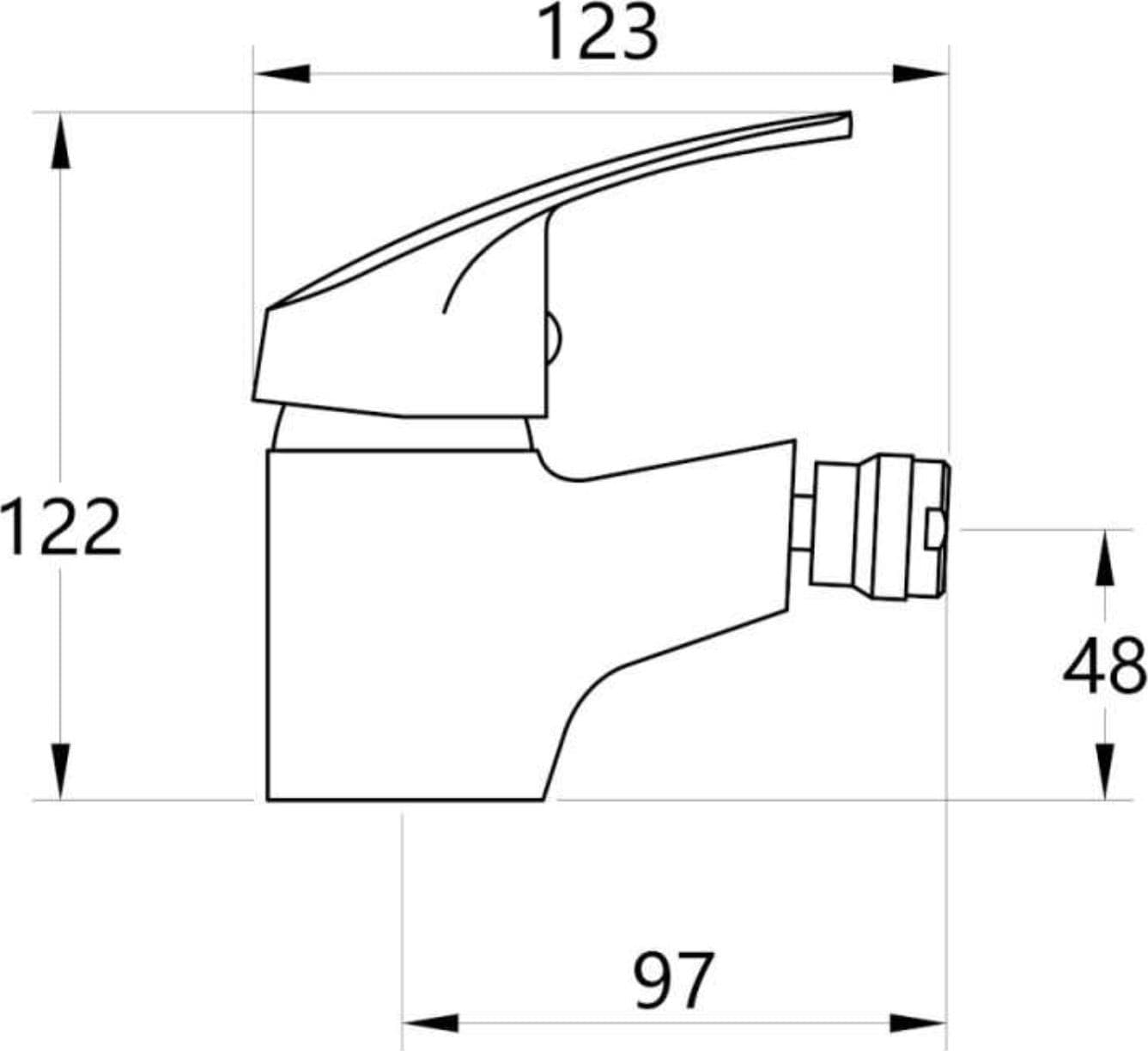 Miscelatore Rubinetto Europa per Bidet in Ottone Colore Cromato con Piletta - 6