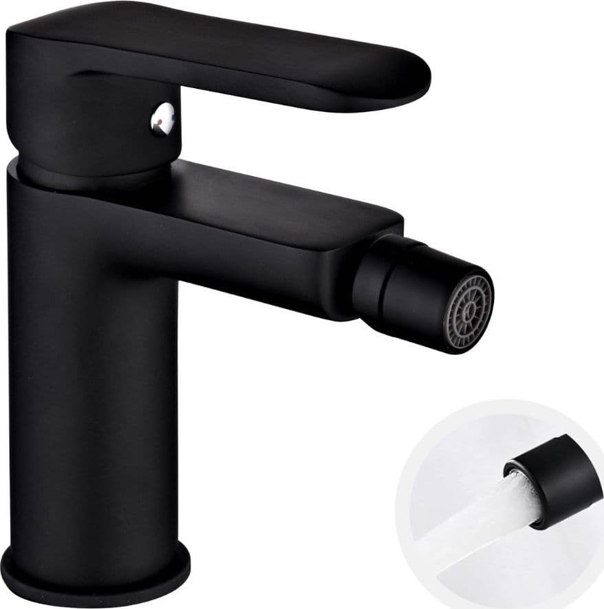 Coppia di Miscelatore Rubinetto Bidet e Miscelatore Lavabo Linea Puma Nero Opaco - 9