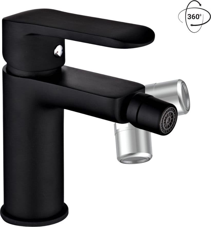 Coppia di Miscelatore Rubinetto Bidet e Miscelatore Lavabo Linea Puma Nero Opaco - 10