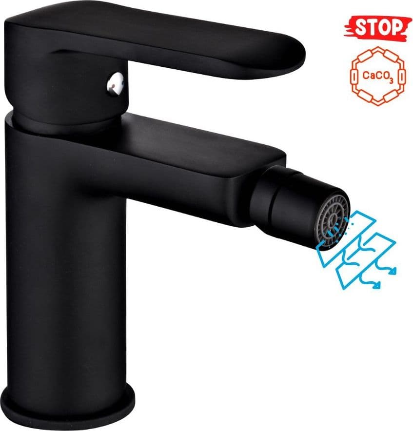 Tris Rubinetti Miscelatori Bidet Lavabo Doccia ad incasso Linea Puma Nero Opaco - 4