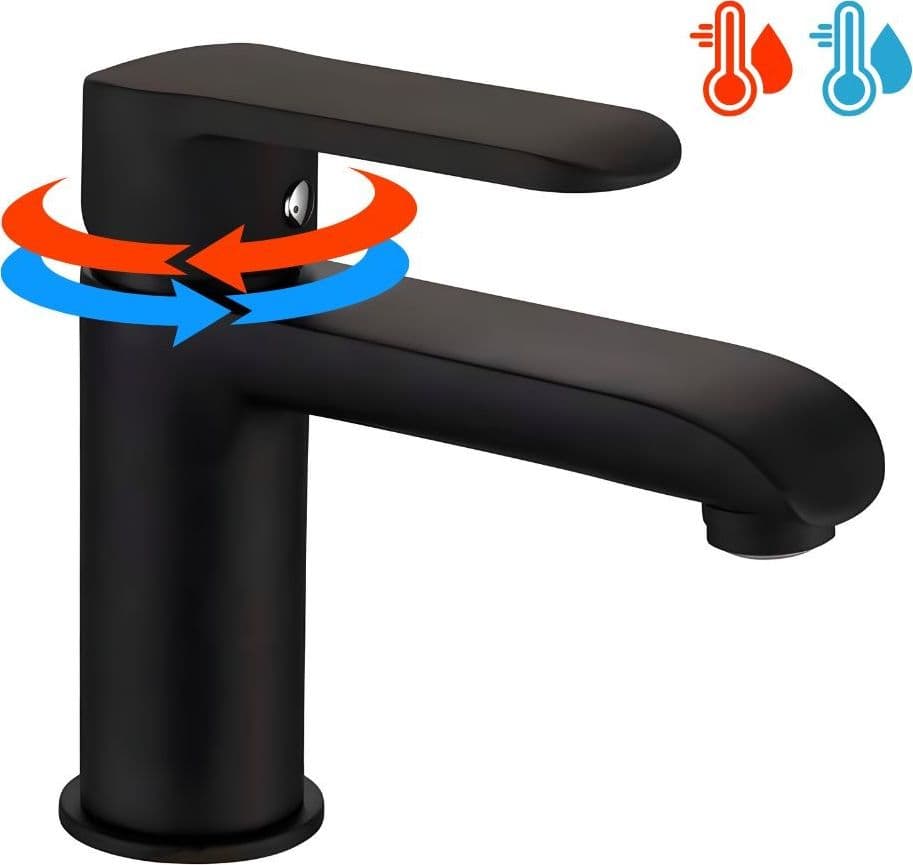 Tris Rubinetti Miscelatori Bidet Lavabo Doccia ad incasso Linea Puma Nero Opaco - 6