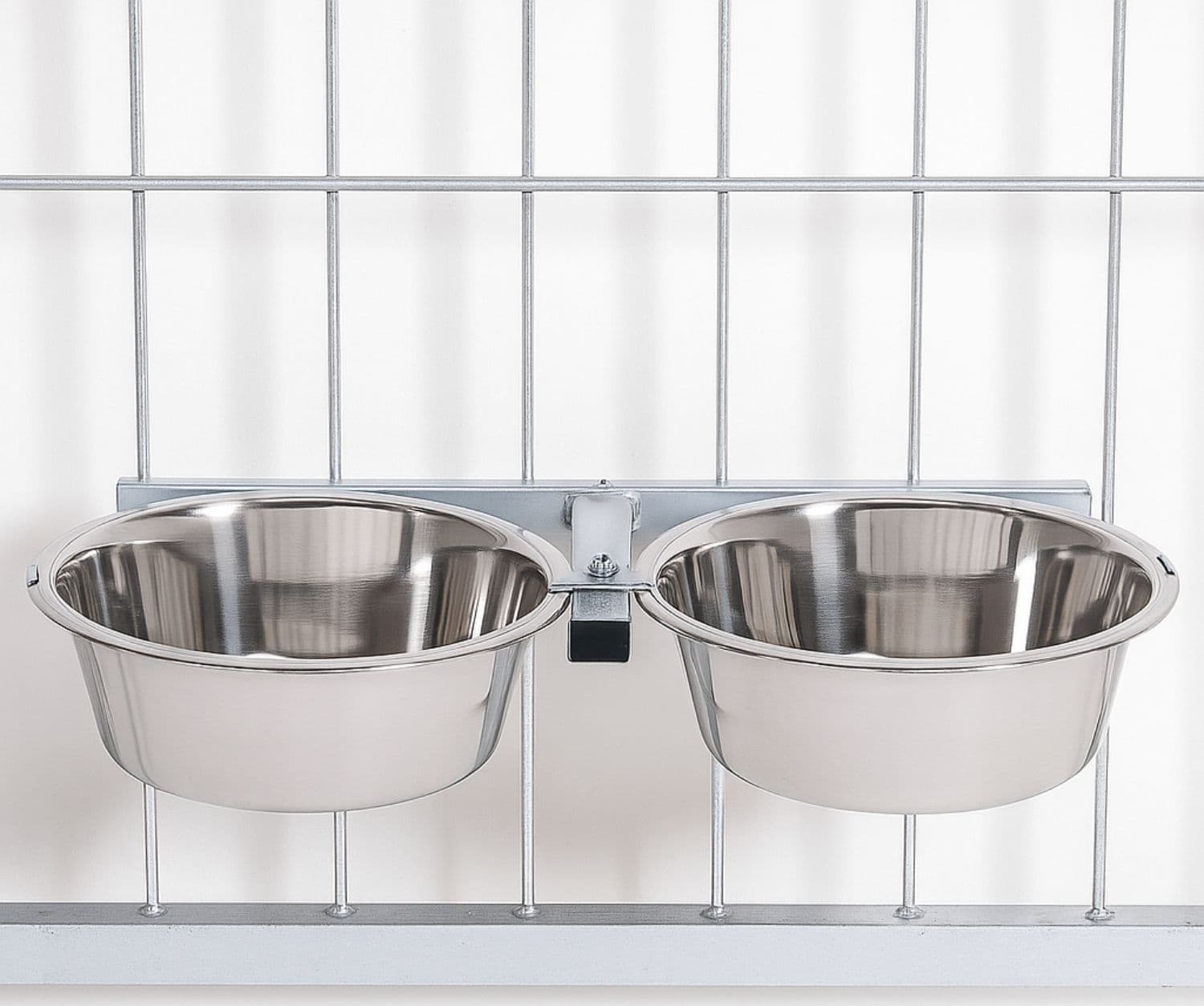 Porta Ciotole per Box Cani Regolabile in Acciaio Inox Diametro Ciotole 24 cm - 4