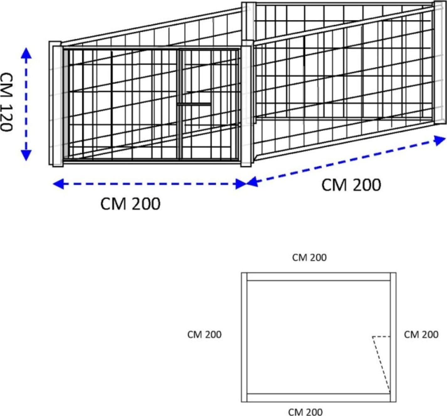 Box per Cuccioli in Rete con Zincatura a Caldo Dimensioni 200x200xAltezza 120 Cm - 5