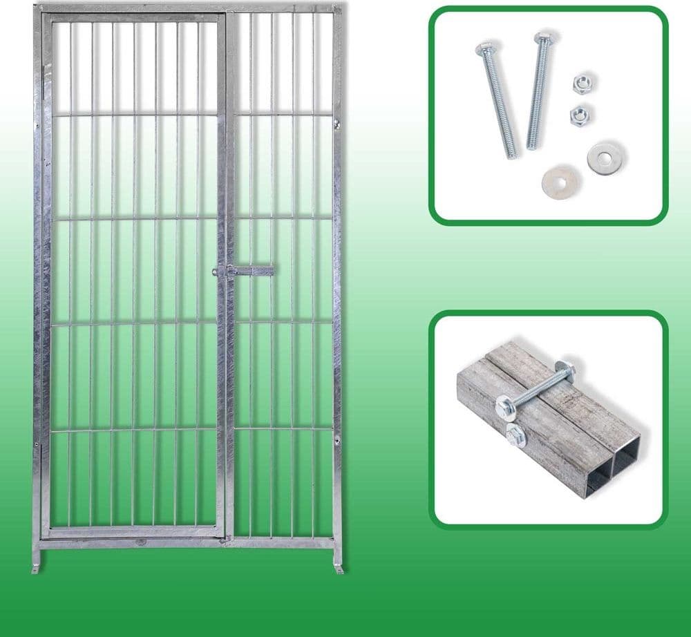 4 Pannelli di Recinzione con Porta Zincatura a Caldo da 1xh1,80 Metri - 6