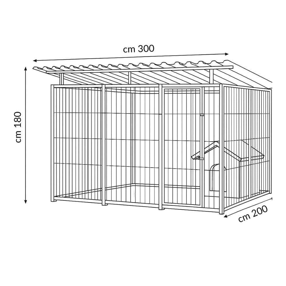 Box per Cani Coibentato con Copertura Zincatura a Caldo da 300x200x Altezza 180 Cm - 8