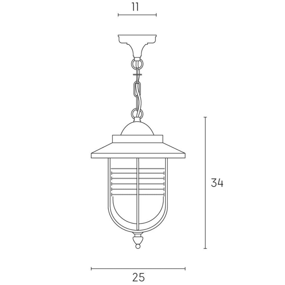 Lampada Sospensione da Esterno Modello Porto Color Ruggine cm 34 - 4