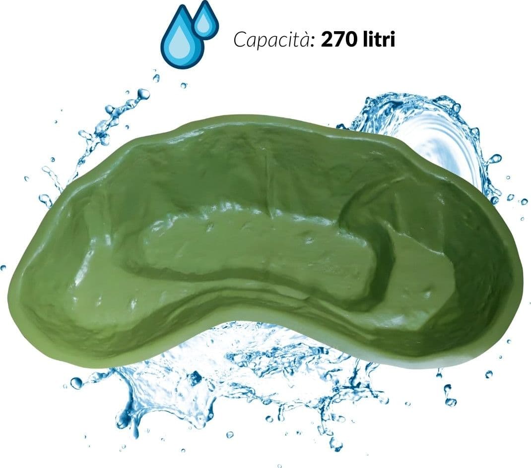 Laghetto da Giardino Nemi da Litri 270 Dimensioni 185x115xh36 Cm - 4