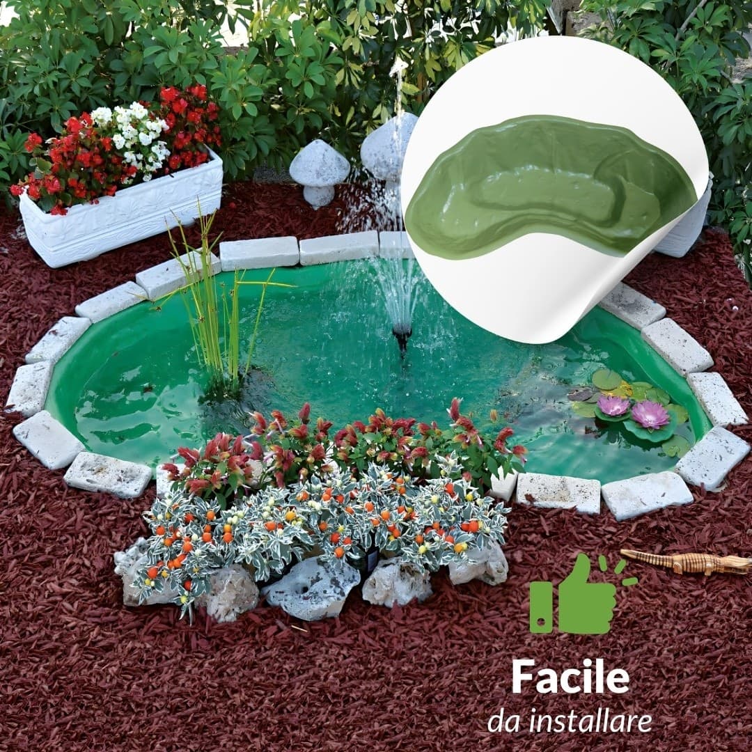 Laghetto da Giardino Nemi da Litri 270 Dimensioni 185x115xh36 Cm - 8