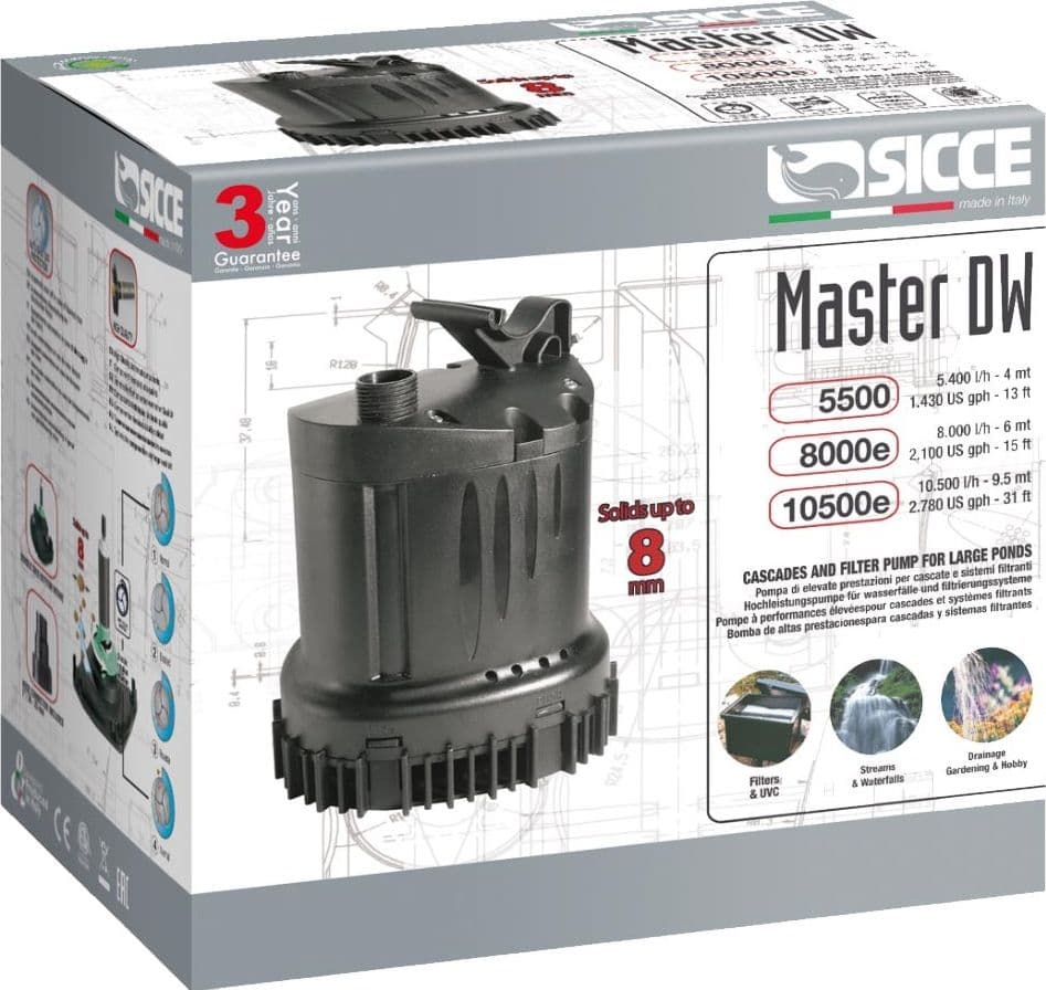 Sicce Pompa Drenaggio Master DW 5500 Litri Ora per Giardini e Laghetti - 2