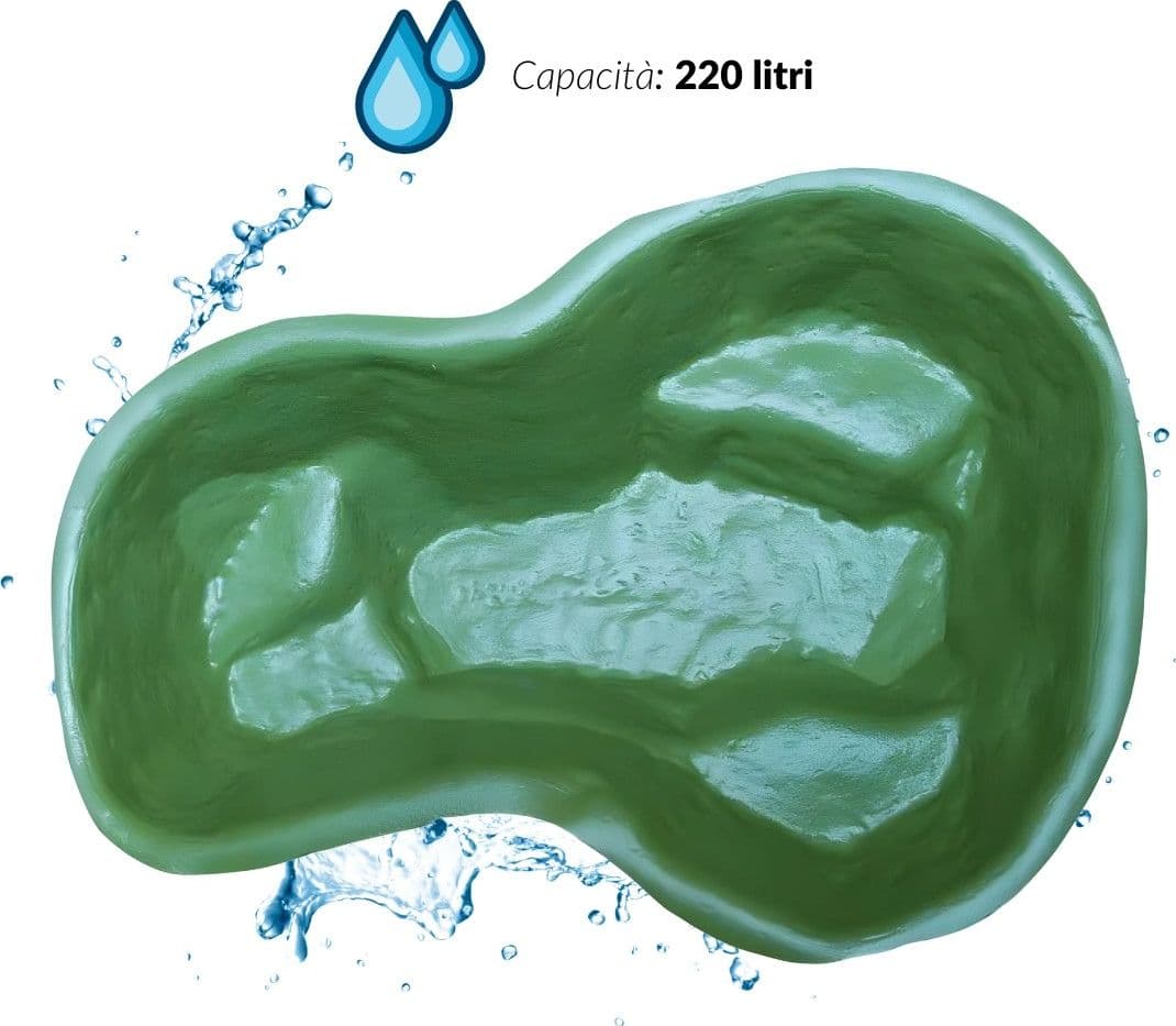 Laghetto da Giardino Green Bracciano Litri 220 Dimensioni 136x100xh34 Cm - 4