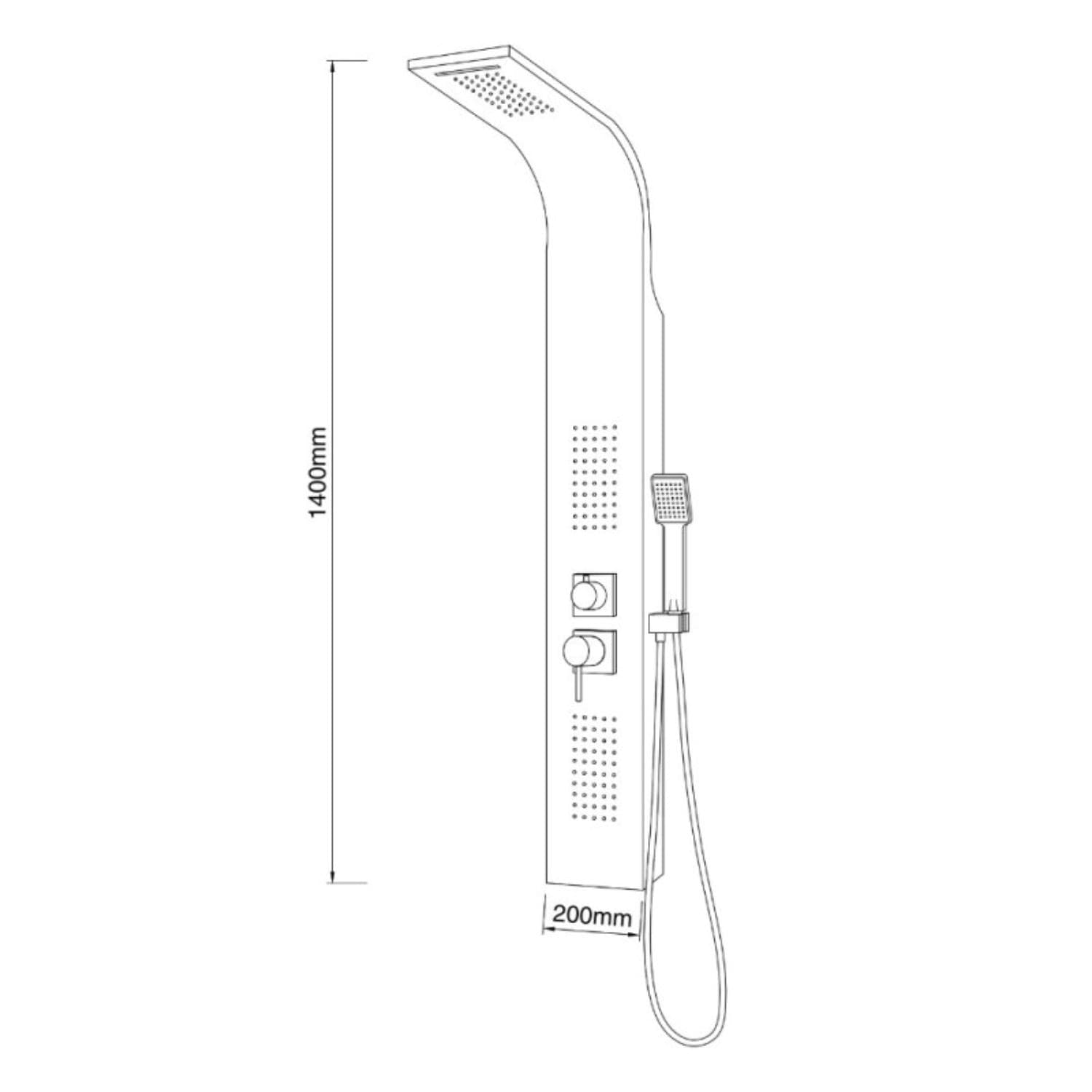 Colonna Doccia 001 Con 4 Funzioni In Acciaio Inox Getto A Cascata Spazzolata - 10
