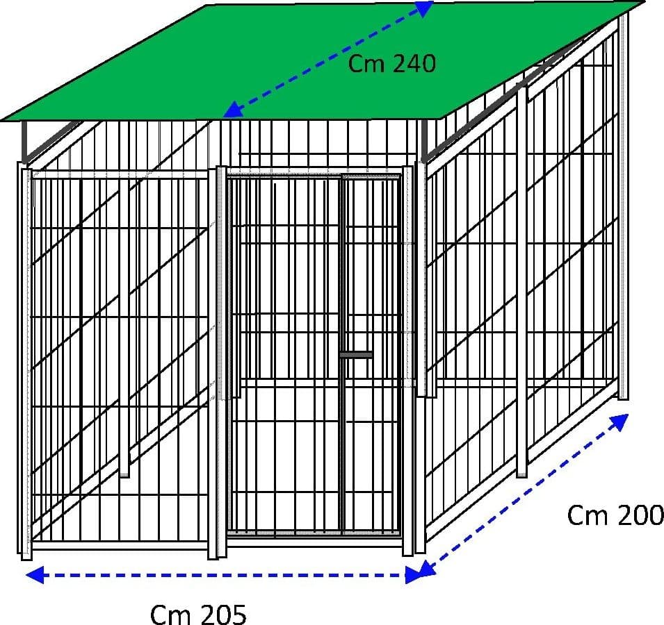 Recinzione da Esterno con Copertura Zincatura a Caldo da 200x200x Altezza 180 Cm - 6