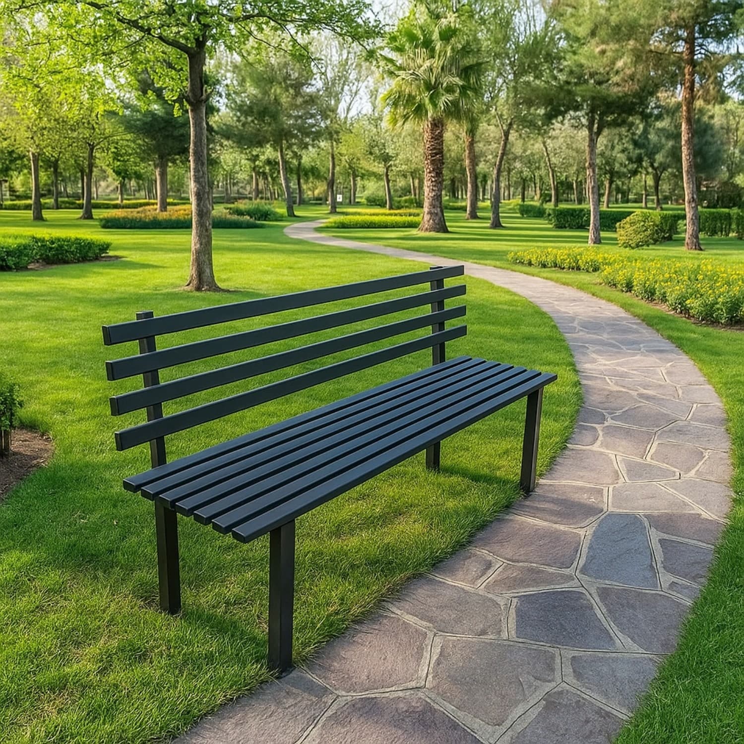 Panchina da Giardino Modello Torino in Acciaio Lunghezza 160 Cm - 5