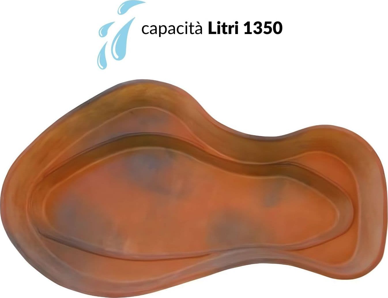 Laghetto da Giardino in Vetroresina Modello Laguna cm 350x220xh 60 - 6