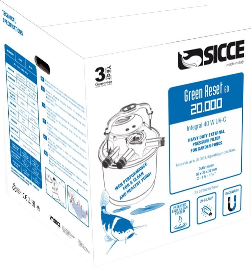 Sicce Green Reset 60 Litri Filtro Esterno per Laghetto con UVC - 2