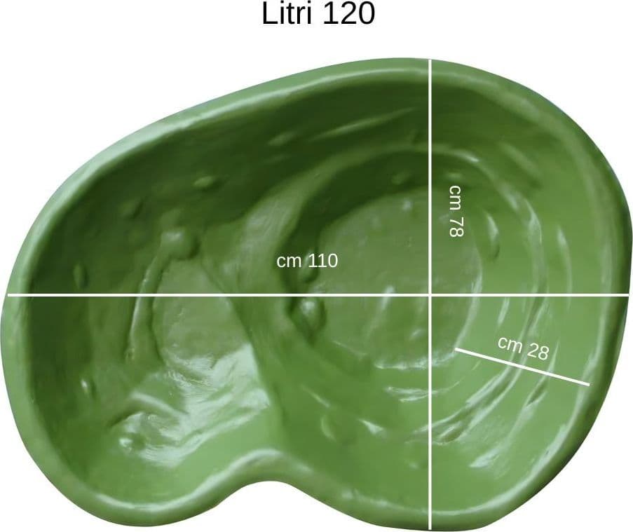 Laghetto da Giardino Caldonazzo Litri 120 Dimensioni 110x78xh28 - 7