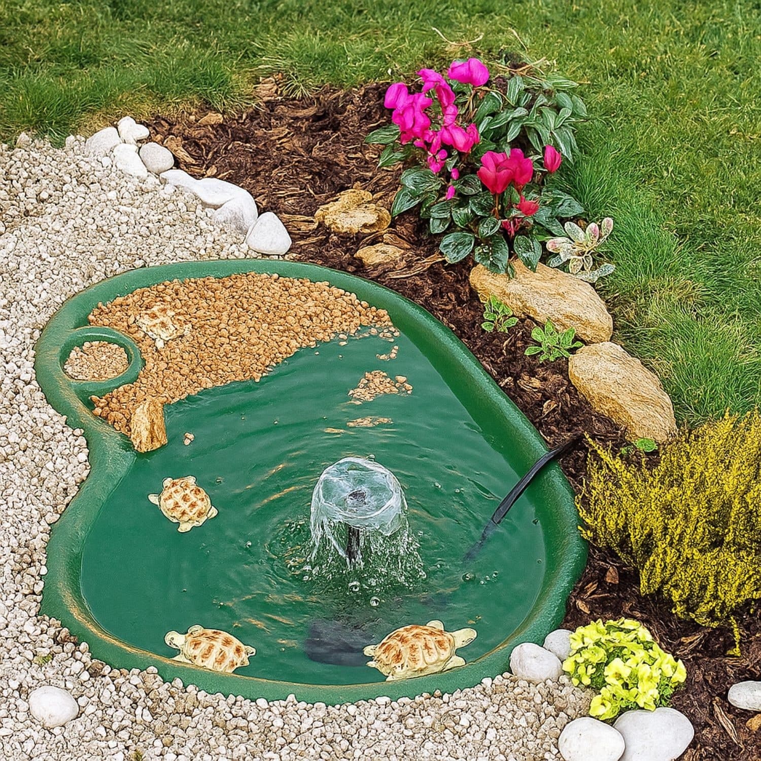 Laghetto Ninjia per Tartarughe Verde Litri 210 cm 185x108x32 - 3
