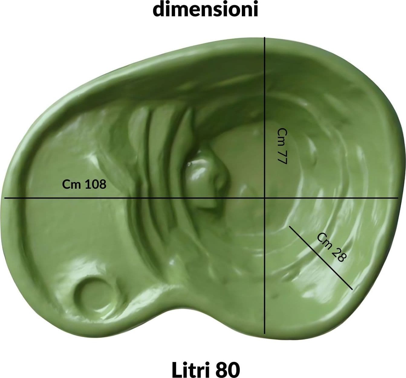 Laghetto Ninjia per Tartarughe Verde Litri 210 cm 185x108x32 - 4