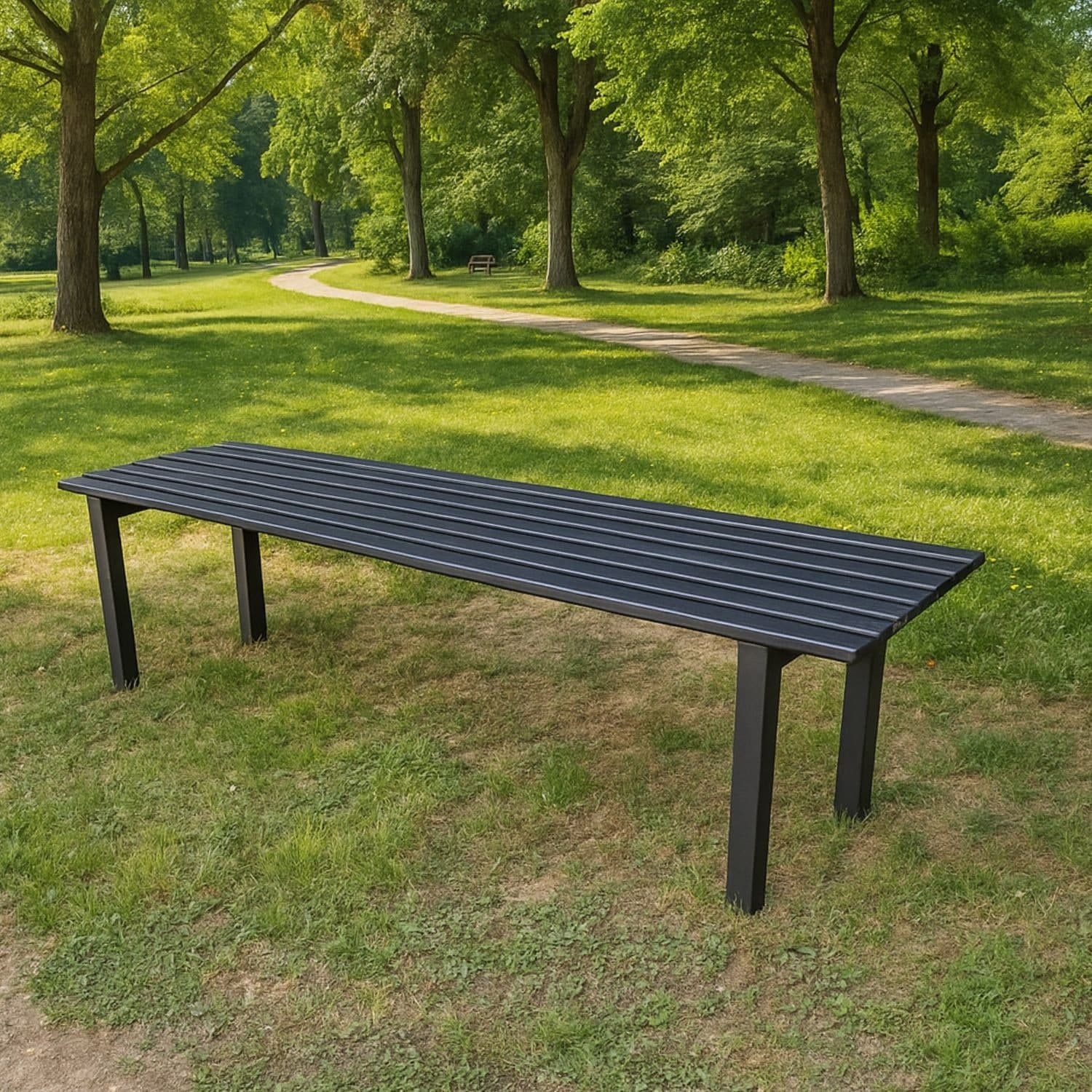 Panca da Giardino Modello Milano in Acciaio Lunghezza 100 Cm - 4