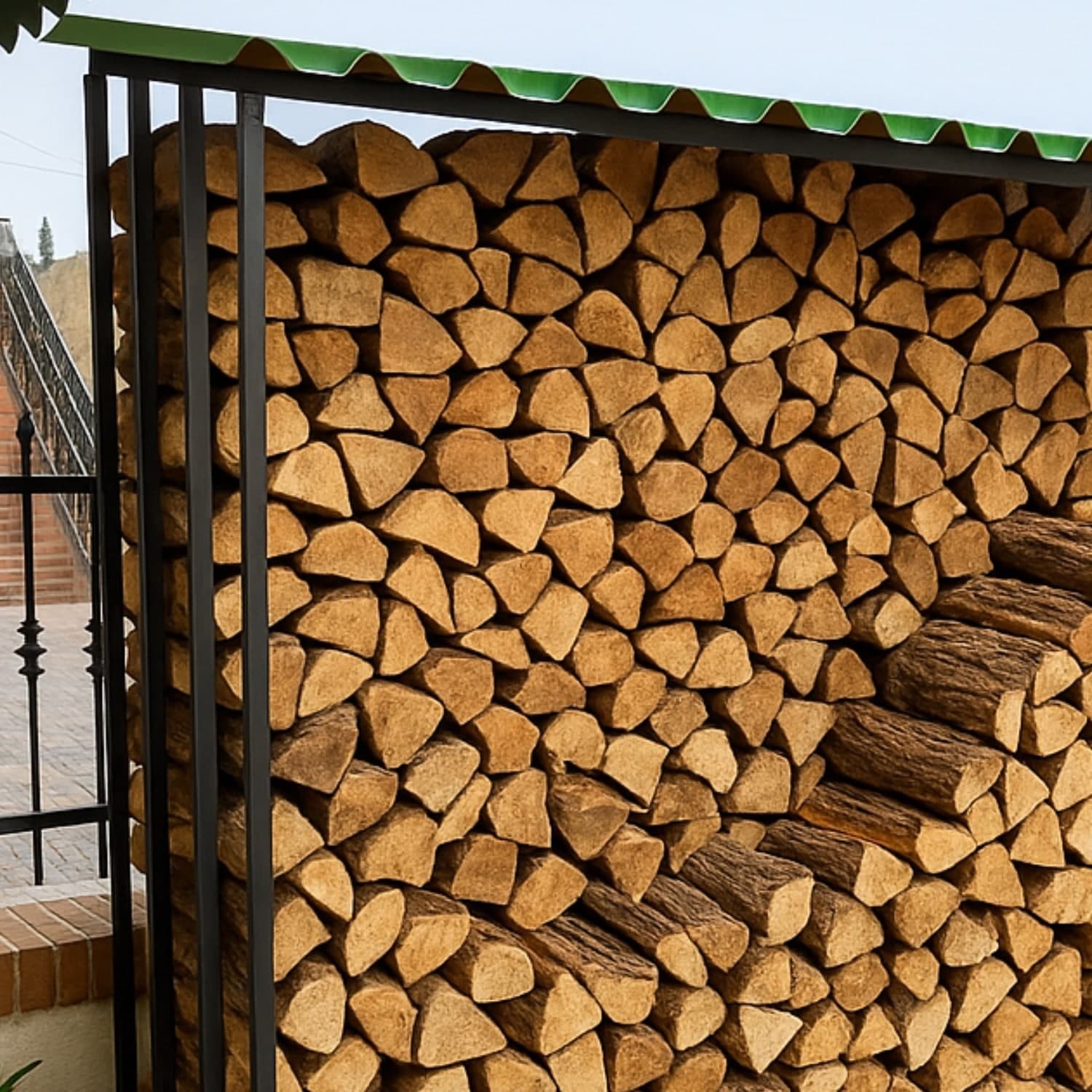 Legnaia Tettoia in Acciaio Verniciato Antracite Eco 180x70xh200 Cm - 5