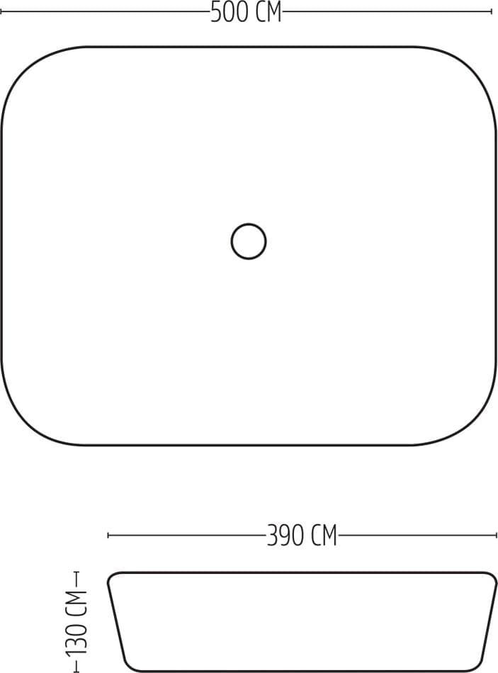Ogomondo Lavabo da Appoggio Rettangolare in Ceramica Bianco Lucido - 2