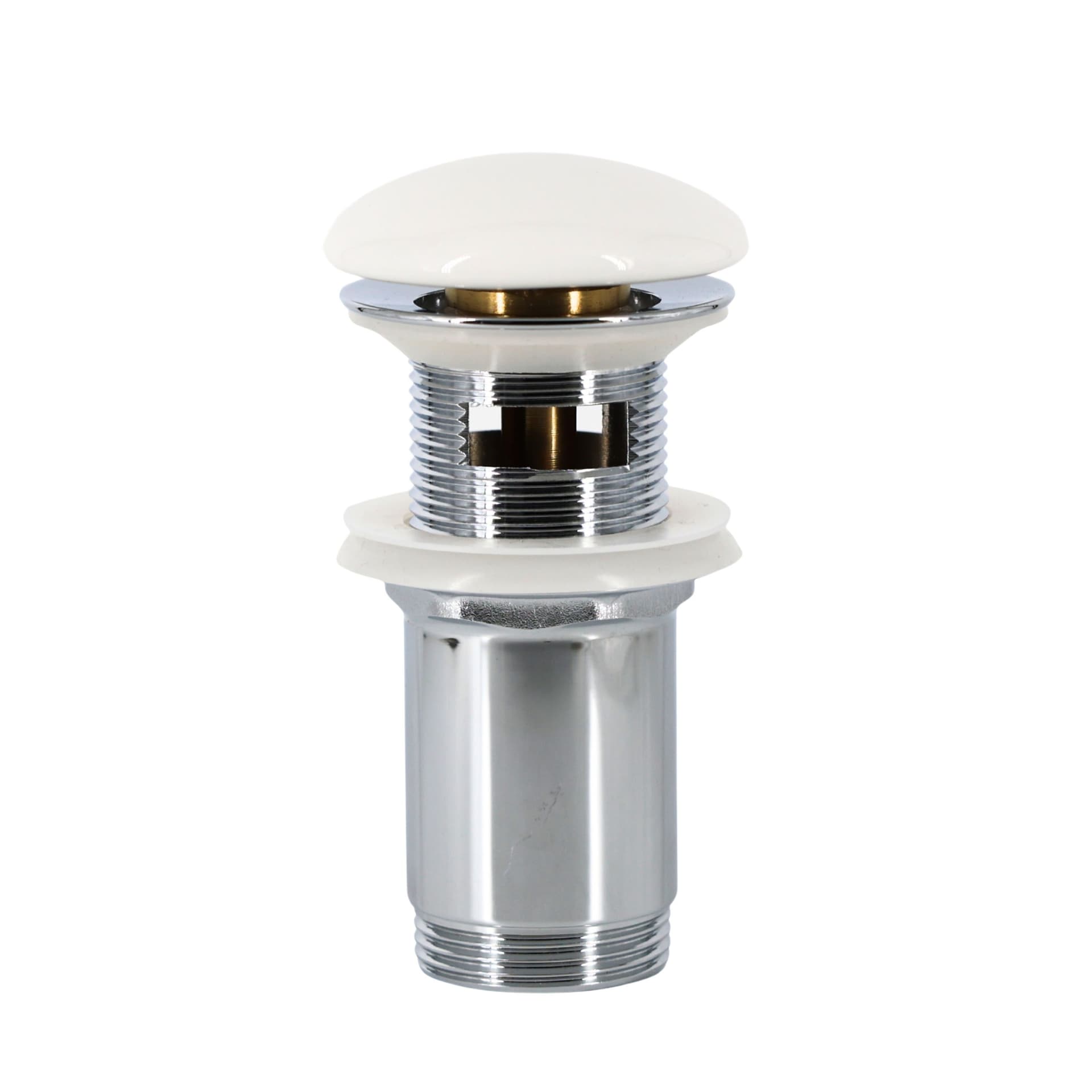 Piletta click clack 1.1/4 in Ottone Cromato Ceramica Bianca per Lavabo Bagno - 13