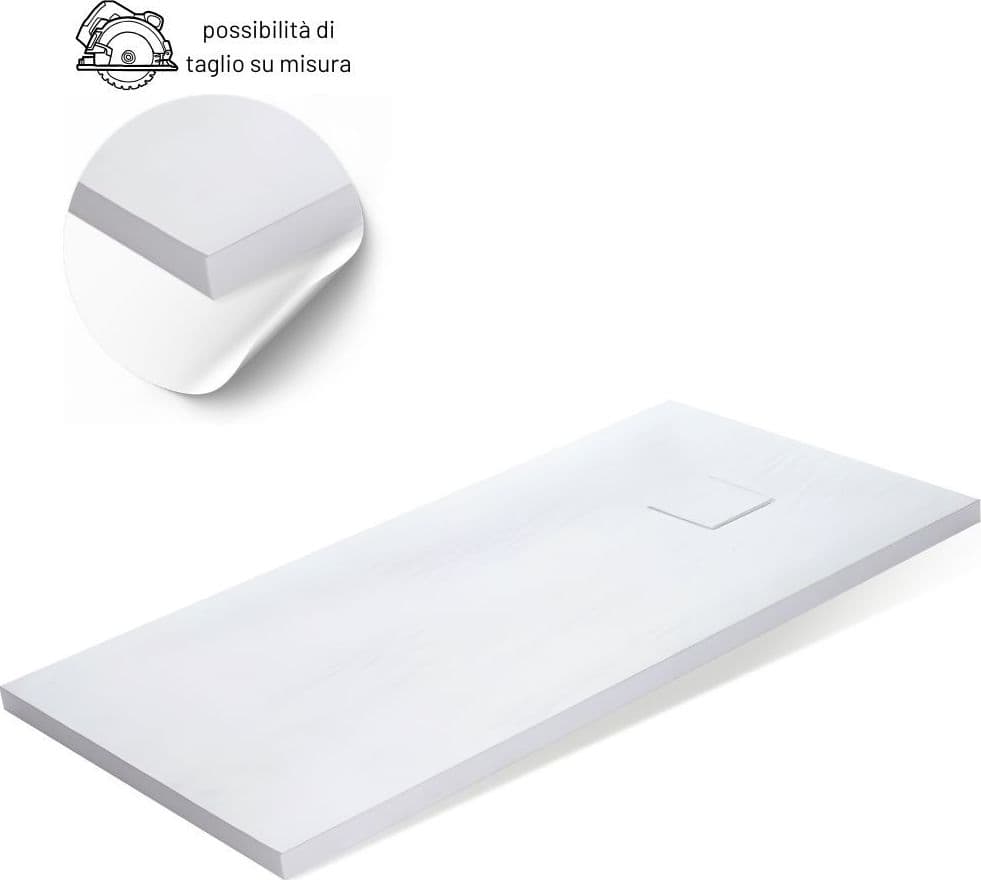Piatto Doccia Bianco Mineral Marmo Resina Antiscivolo h4 cm - 35