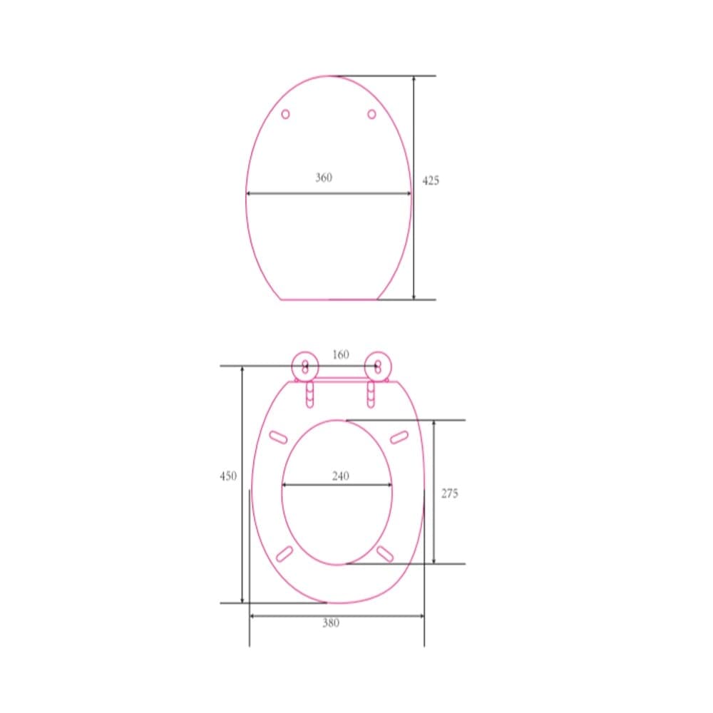 Sedile Wc Copri Water Tavoletta Vaso Universale Bianco MDF Legno Pesante Cerniere Metallo Bagno - 6