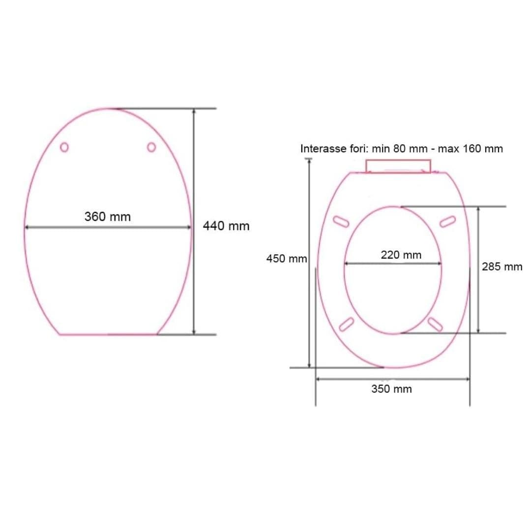 Ogomondo Copriwater Sedile Bianco Universale in Polipropilene Soft Closing - 12