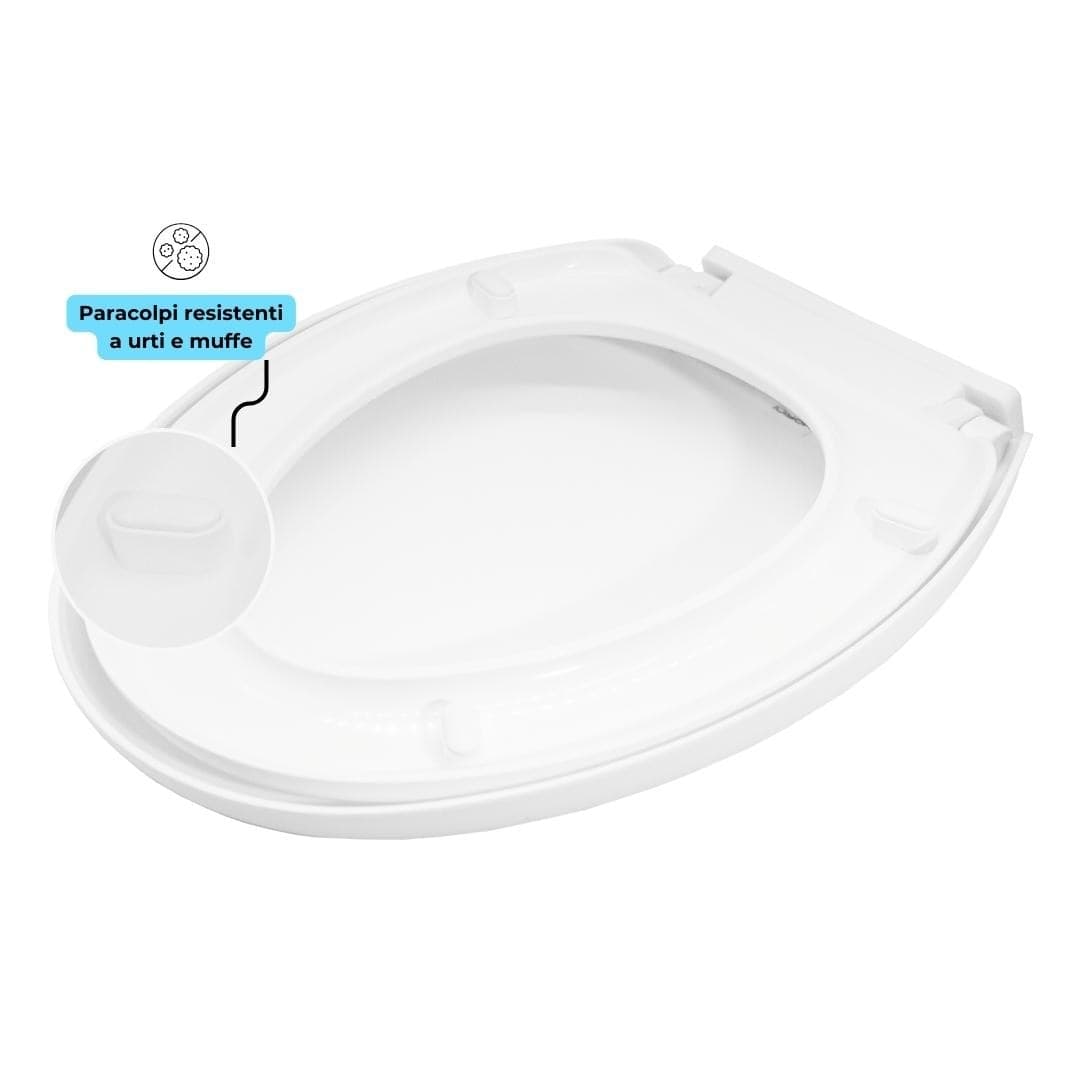 Ogomondo Copriwater Sedile Bianco Universale in Polipropilene Soft Closing - 5