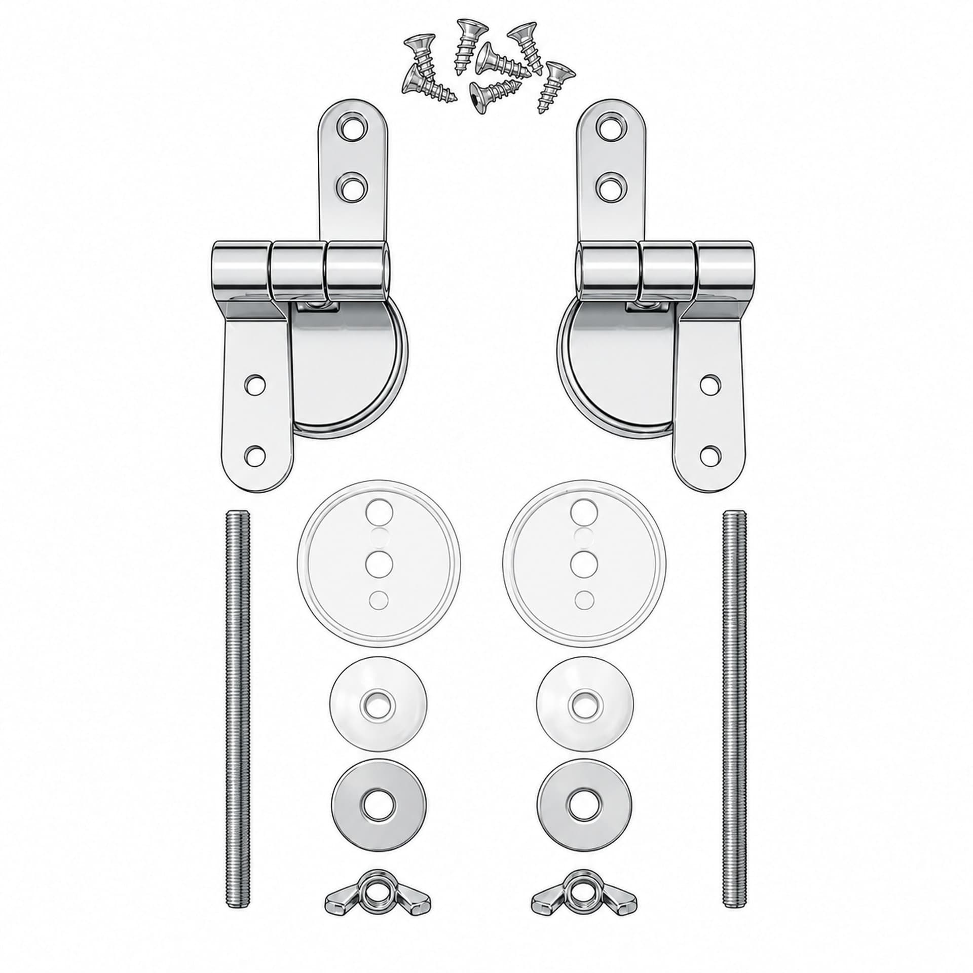 Coppia Di Cerniere Per Sedile Copri Wc Installazione Standard - 4
