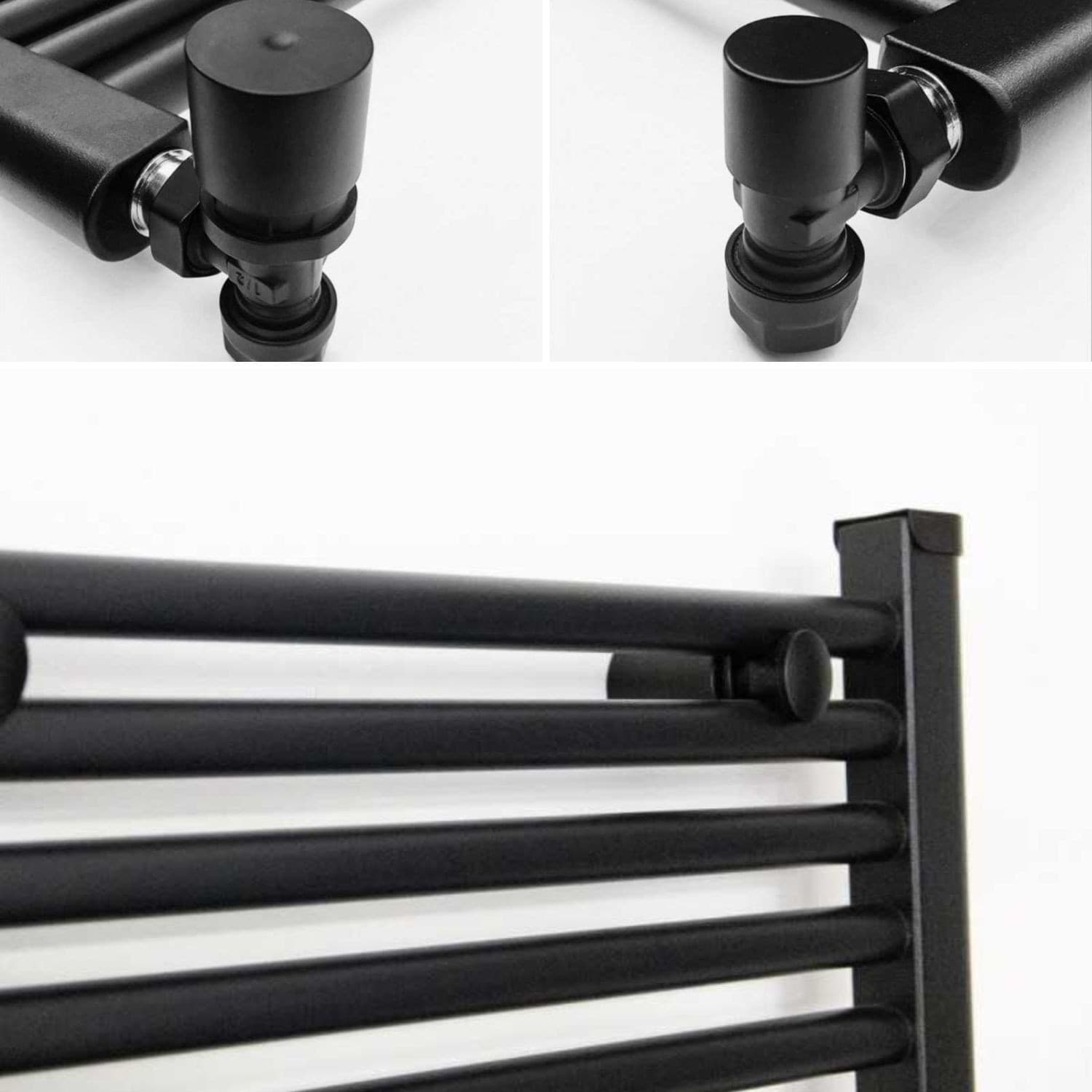 Termoarredo Bagno Scaldasalviette In Acciaio Nero Opaco - 28