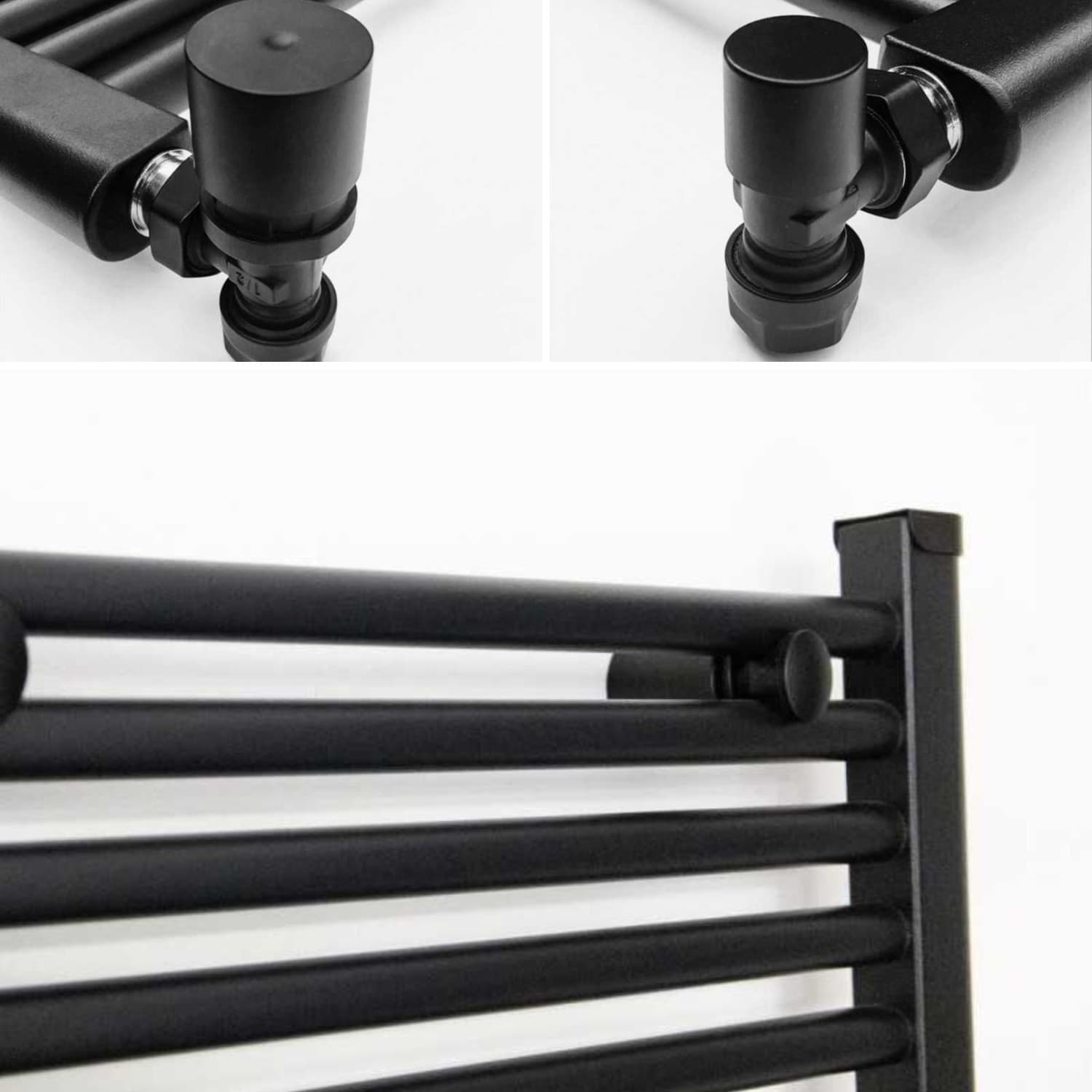 Termoarredo Bagno Scaldasalviette In Acciaio Nero Opaco - 35