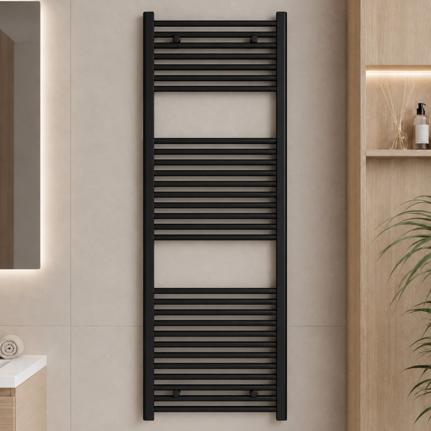 Termoarredo Bagno Scaldasalviette In Acciaio Nero Opaco - 39
