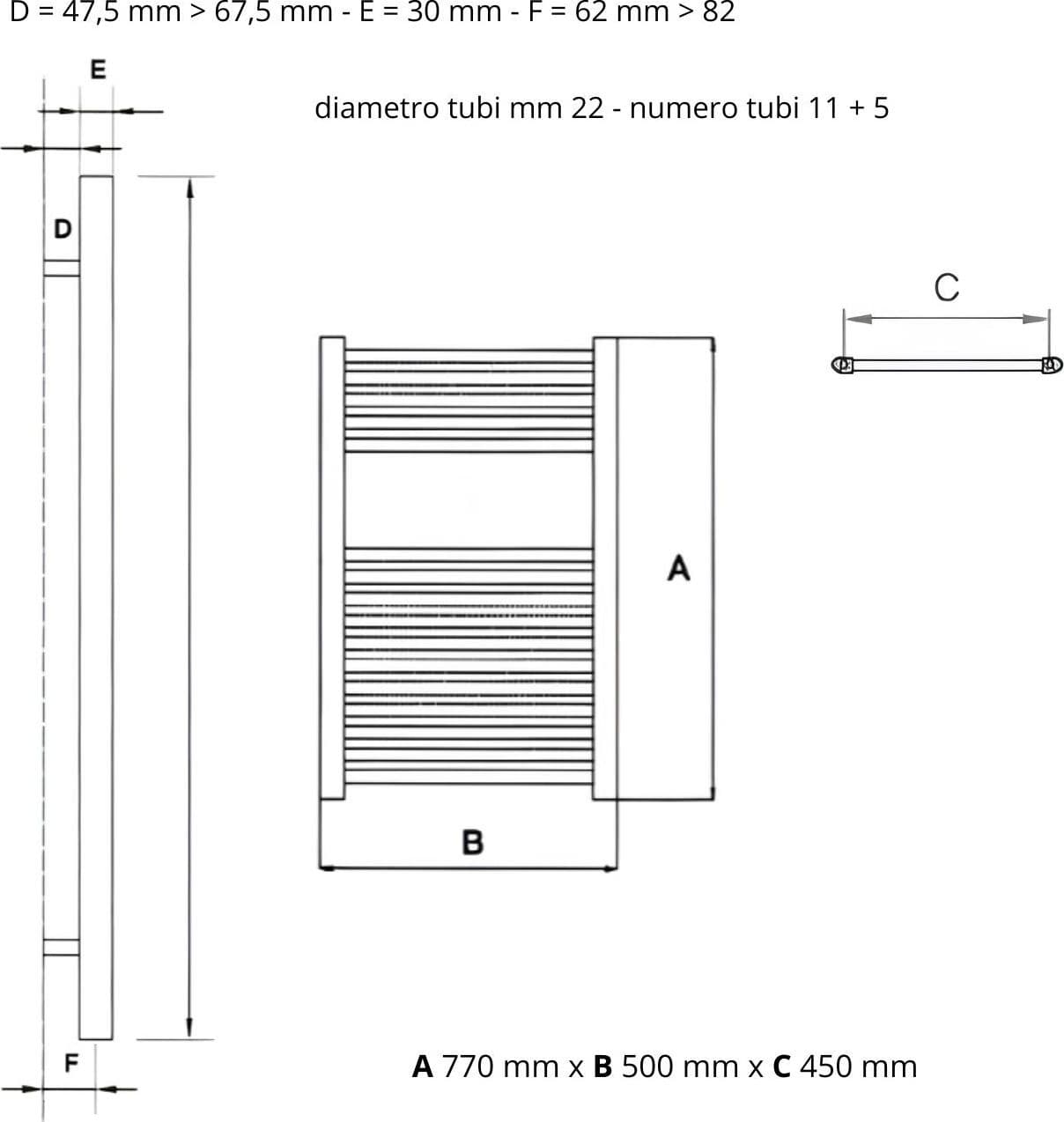 Ogomondo Termoarredo Bagno Scaldasalviette Acciaio Radiatore Calorifero Termosifone Nero Opaco Fai da te/Prodotti per la costruzione/Riscaldamento e raffreddamento/Impianti di riscaldamento centralizzato e accessori/Radiatori Ogomondo - Martina Franca, Commerciovirtuoso.it
